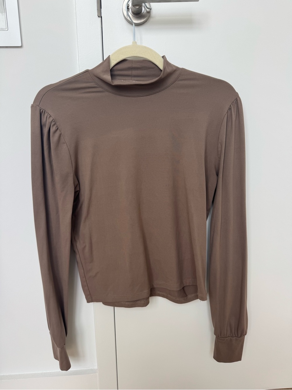 BB Dakota Brown Long Sleeve Mock Neck Top